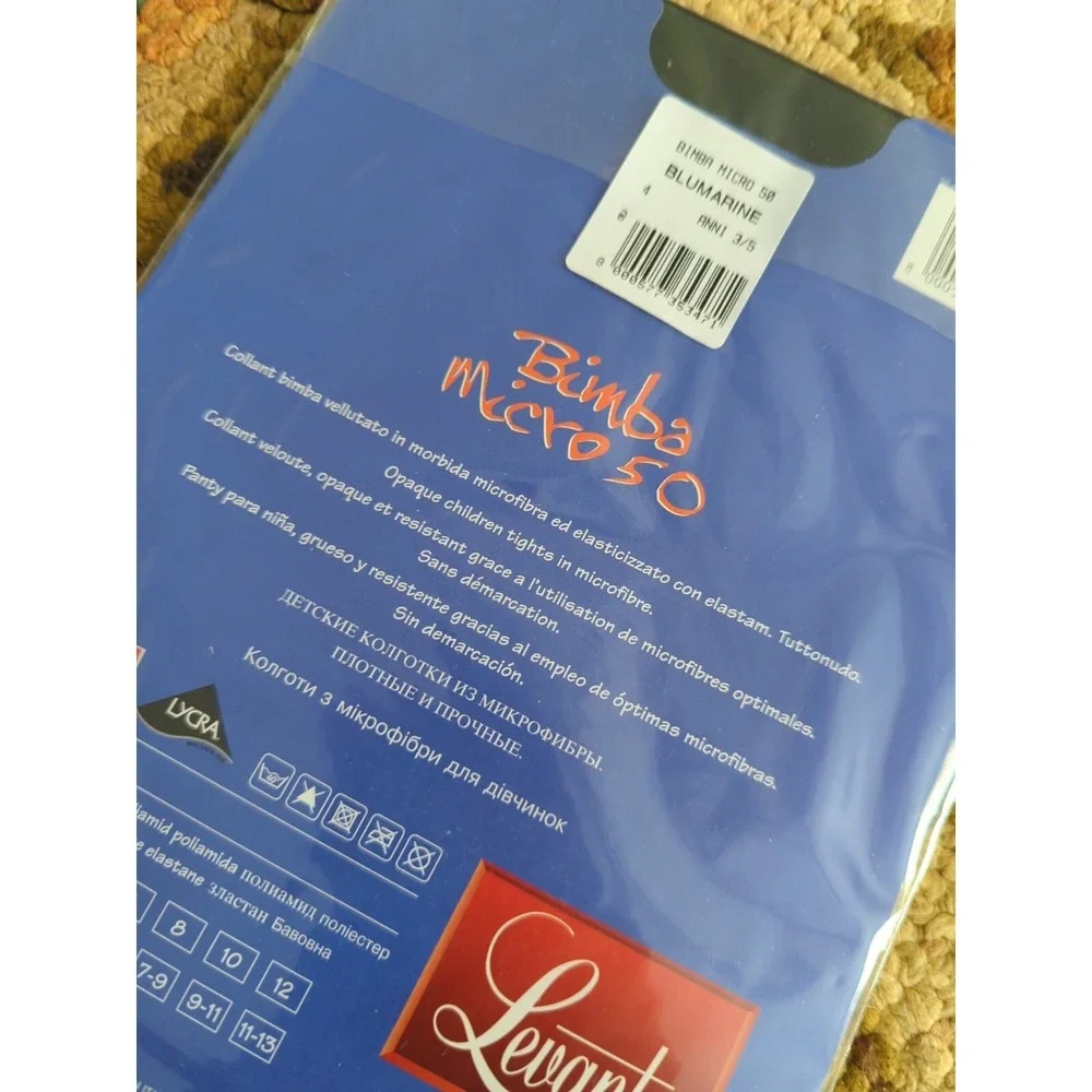 New Levante Italy STOCKINGS‎ CHILD SIZE Blue BluMarine Size 4 - 3/5 Years